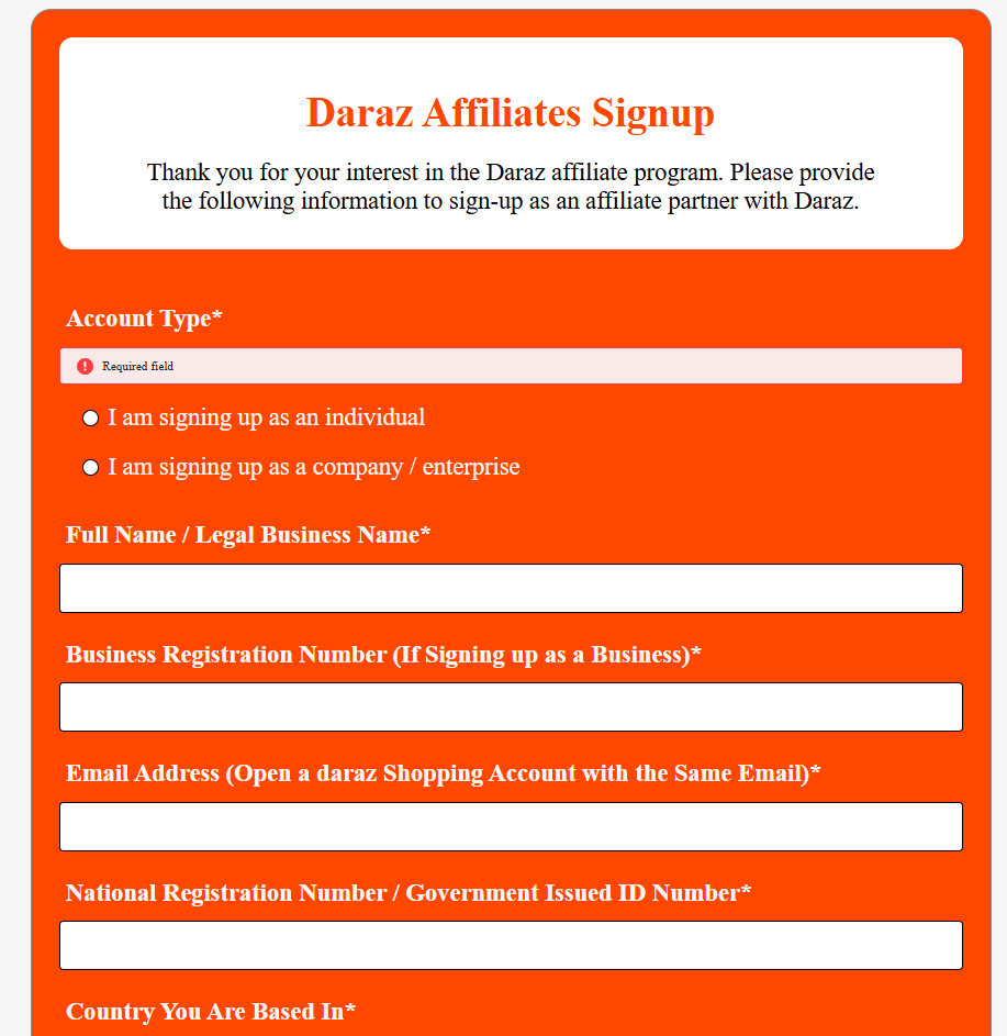 How to Sign Up for Daraz Affiliate Marketing in Nepal and Make Passive Income