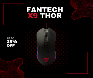 Fantech X9 Thor RGB Gaming Mouse front view with macro buttons and lighting