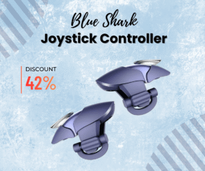 Mobile gaming trigger clip for PUBG and Free Fire – Blue Shark model